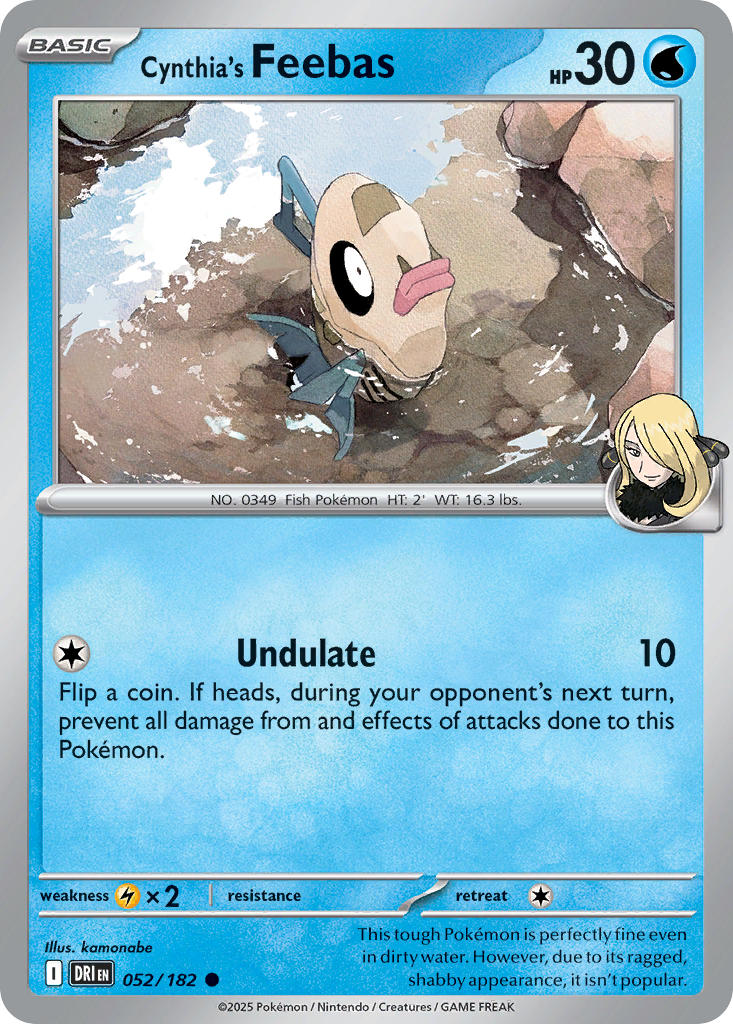 (052/182) Pokemon TCG Destined Rivals Single: Cynthia's Feebas  Reverse Holo Common