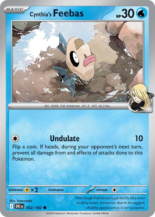 (052/182) Pokemon TCG Destined Rivals Single: Cynthia's Feebas  Reverse Holo Common
