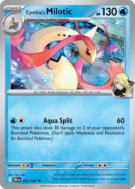 (053/182) Pokemon TCG Destined Rivals Single: Cynthia's Milotic  Reverse Holo Uncommon