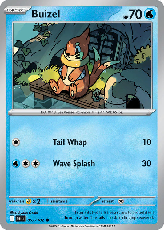 (057/182) Pokemon TCG Destined Rivals Single: Buizel  Reverse Holo Common