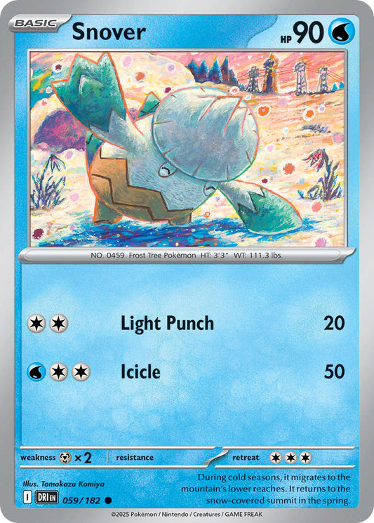 (059/182) Pokemon TCG Destined Rivals Single: Snover  Reverse Holo Common