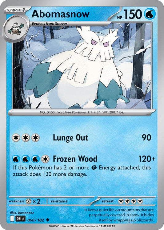 (060/182) Pokemon TCG Destined Rivals Single: Abomasnow  Reverse Holo Uncommon
