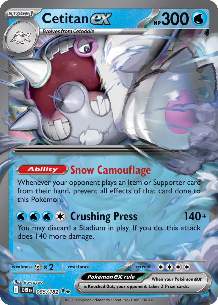 (065/182) Pokemon TCG Destined Rivals Single: Cetitan ex   Double Rare