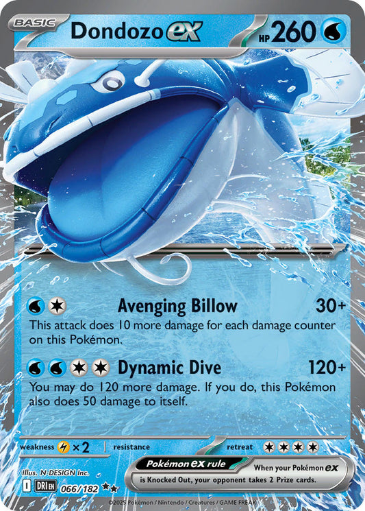 (066/182) Pokemon TCG Destined Rivals Single: Dondozo ex   Double Rare