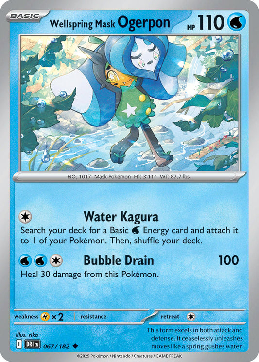 (067/182) Pokemon TCG Destined Rivals Single: Wellspring Mask Ogerpon   Uncommon