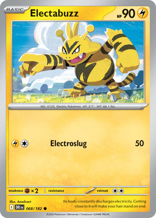(068/182) Pokemon TCG Destined Rivals Single: Electabuzz  Reverse Holo Common