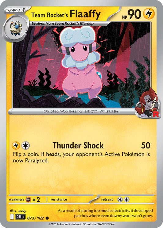 (073/182) Pokemon TCG Destined Rivals Single: Team Rocket's Flaaffy  Reverse Holo Common