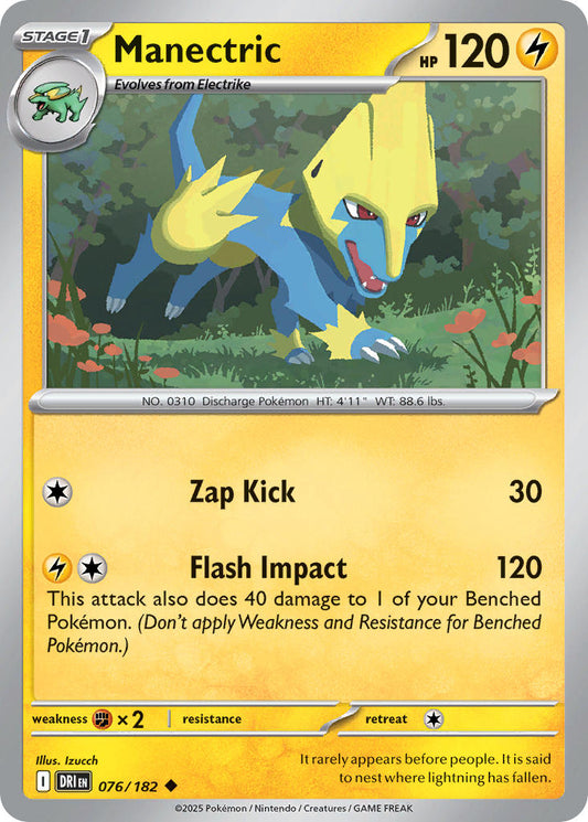 (076/182) Pokemon TCG Destined Rivals Single: Manectric  Reverse Holo Uncommon