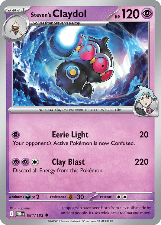 (084/182) Pokemon TCG Destined Rivals Single: Steven's Claydol   Uncommon
