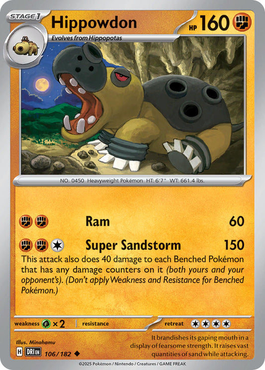 (106/182) Pokemon TCG Destined Rivals Single: Hippowdon   Uncommon