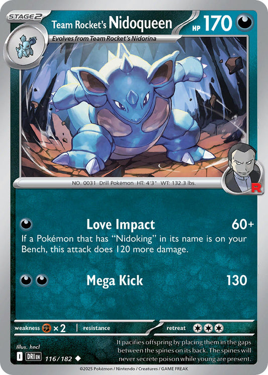 (116/182) Pokemon TCG Destined Rivals Single: Team Rocket's Nidoqueen   Uncommon