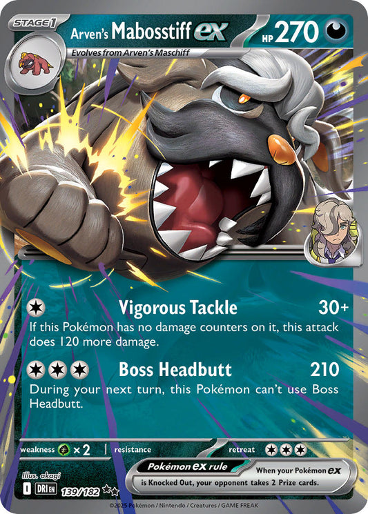 (139/182) Pokemon TCG Destined Rivals Single: Arven's Mabosstiff ex   Double Rare