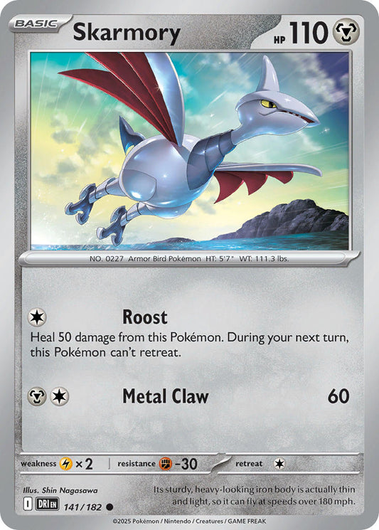 (141/182) Pokemon TCG Destined Rivals Single: Skarmory   Common