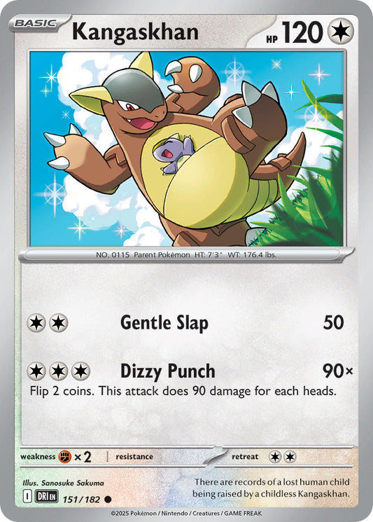 (151/182) Pokemon TCG Destined Rivals Single: Kangaskhan  Reverse Holo Common