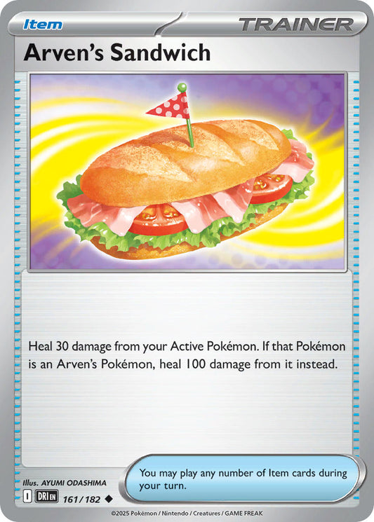 (161/182) Pokemon TCG Destined Rivals Single: Arven's Sandwich Reverse Holo Uncommon