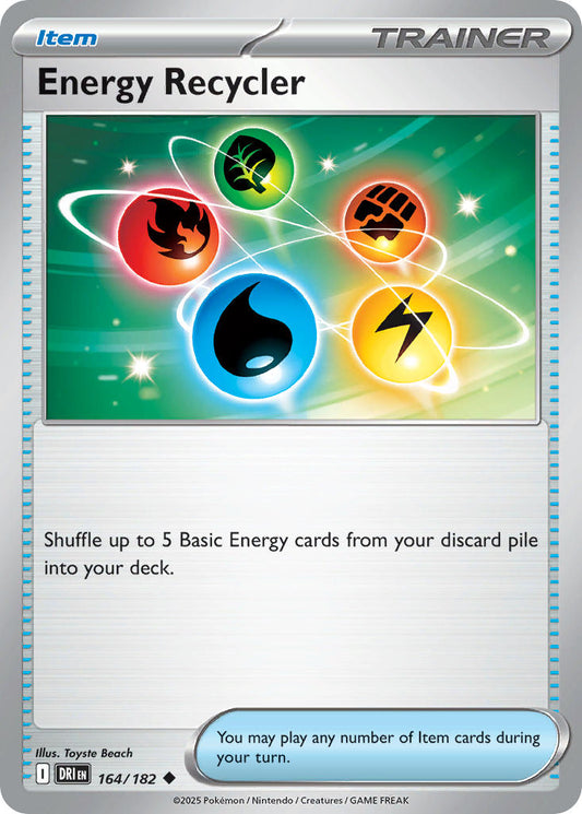 (164/182) Pokemon TCG Destined Rivals Single: Energy Recycler Reverse Holo Uncommon