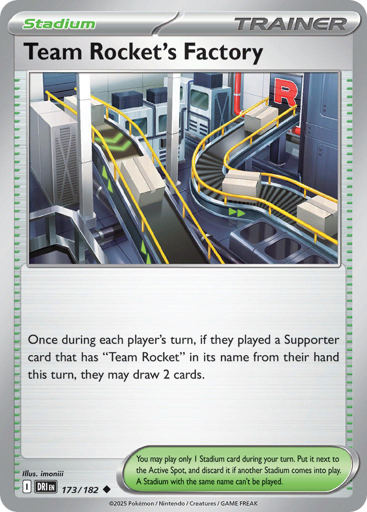 (173/182) Pokemon TCG Destined Rivals Single: Team Rocket's Factory Reverse Holo Uncommon