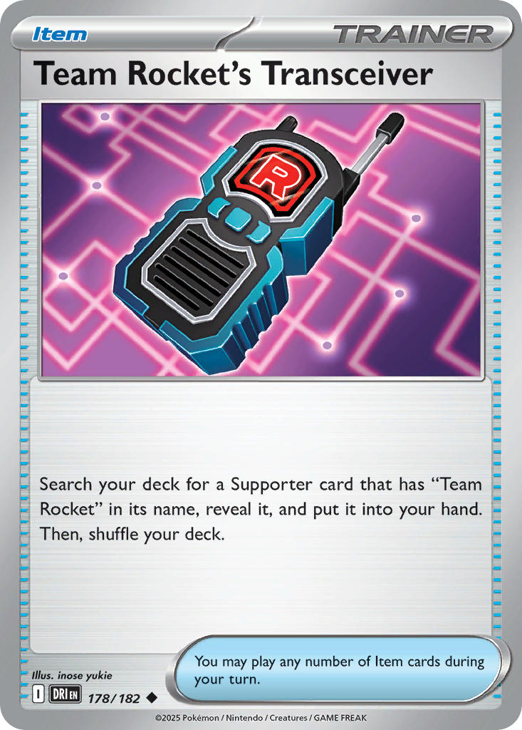 (178/182) Pokemon TCG Destined Rivals Single: Team Rocket's Transceiver  Uncommon