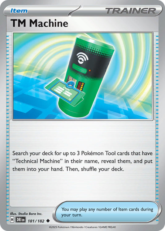 (181/182) Pokemon TCG Destined Rivals Single: TM Machine  Uncommon
