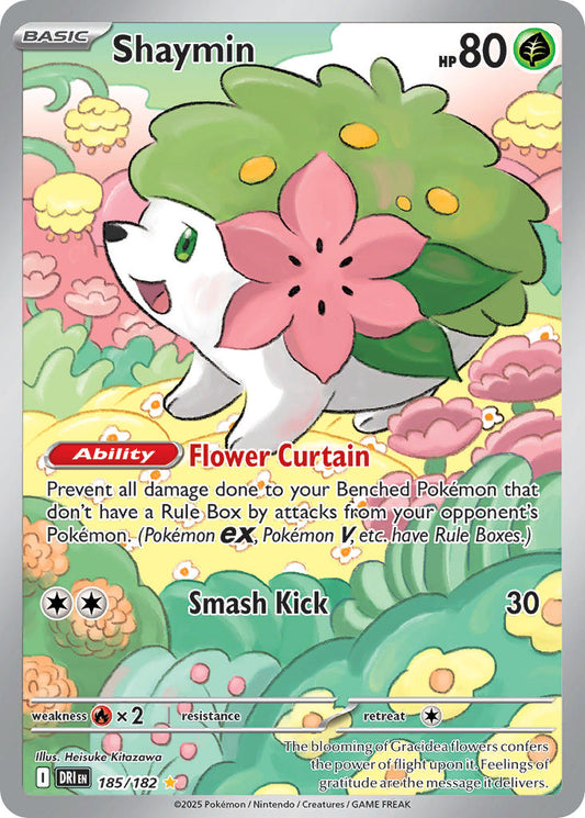 (185/182) Pokemon TCG Destined Rivals Single: Shaymin   Illustration Rare