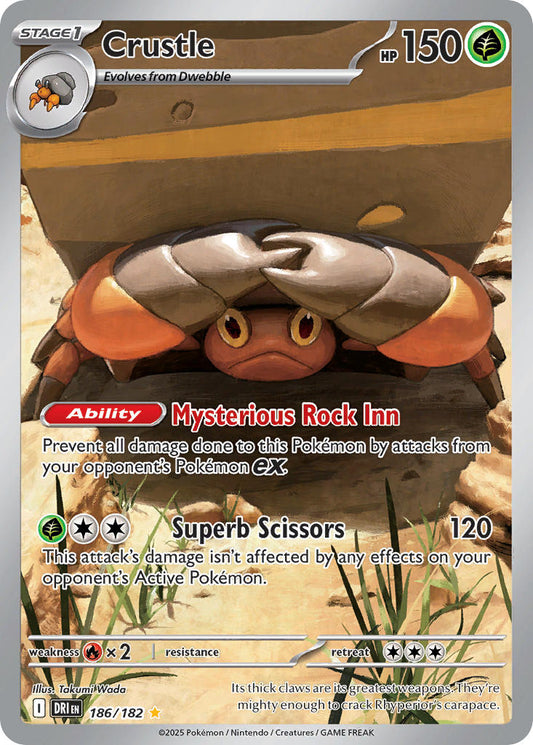 (186/182) Pokemon TCG Destined Rivals Single: Crustle   Illustration Rare