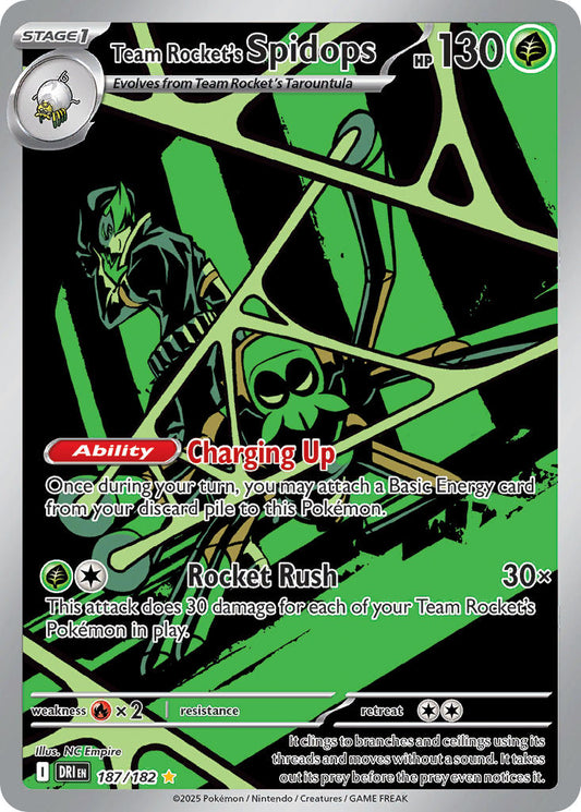 (187/182) Pokemon TCG Destined Rivals Single: Team Rocket's Spidops   Illustration Rare