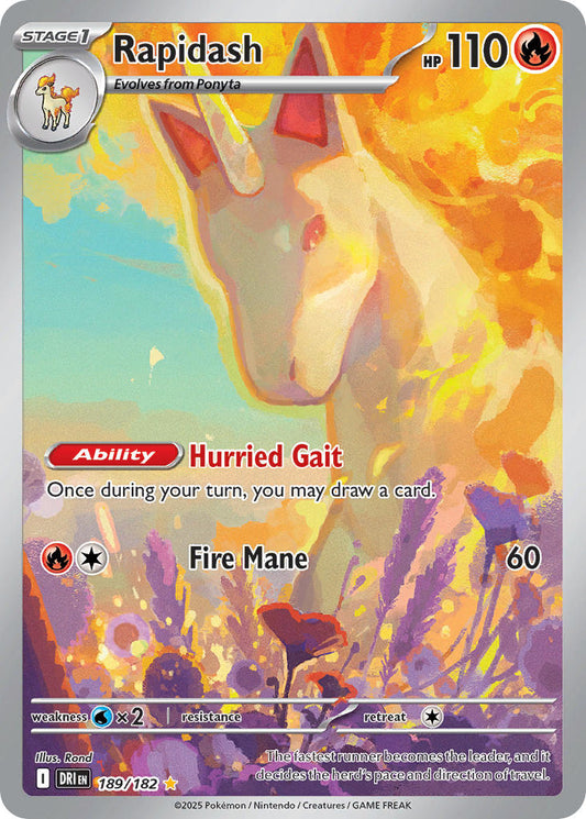 (189/182) Pokemon TCG Destined Rivals Single: Rapidash   Illustration Rare