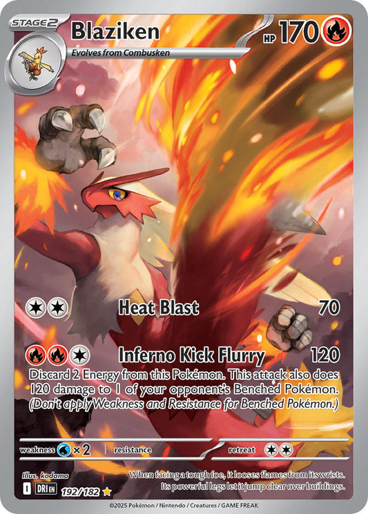 (192/182) Pokemon TCG Destined Rivals Single: Blaziken   Illustration Rare