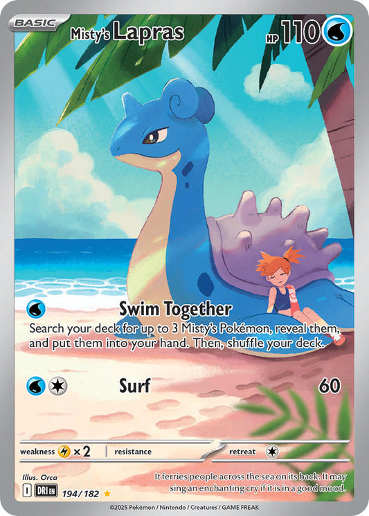 (194/182) Pokemon TCG Destined Rivals Single: Misty's Lapras   Illustration Rare