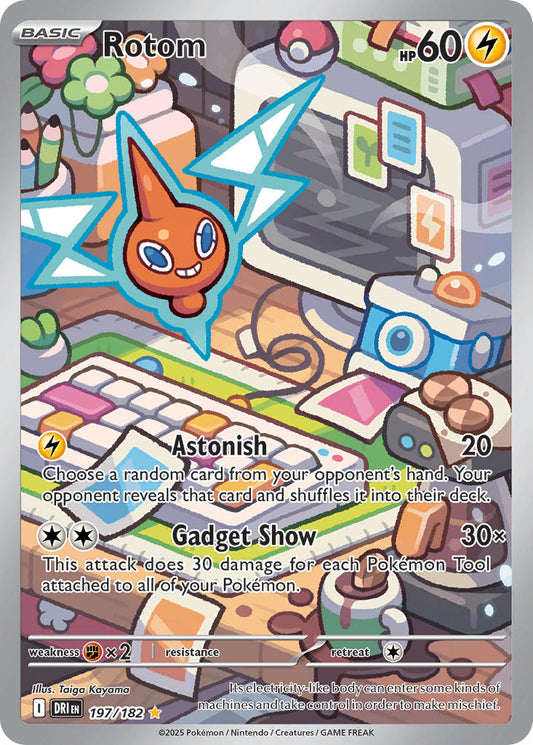 (197/182) Pokemon TCG Destined Rivals Single: Rotom   Illustration Rare
