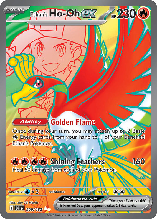 (209/182) Pokemon TCG Destined Rivals Single: Ethan's Ho-Oh ex   Ultra Rare