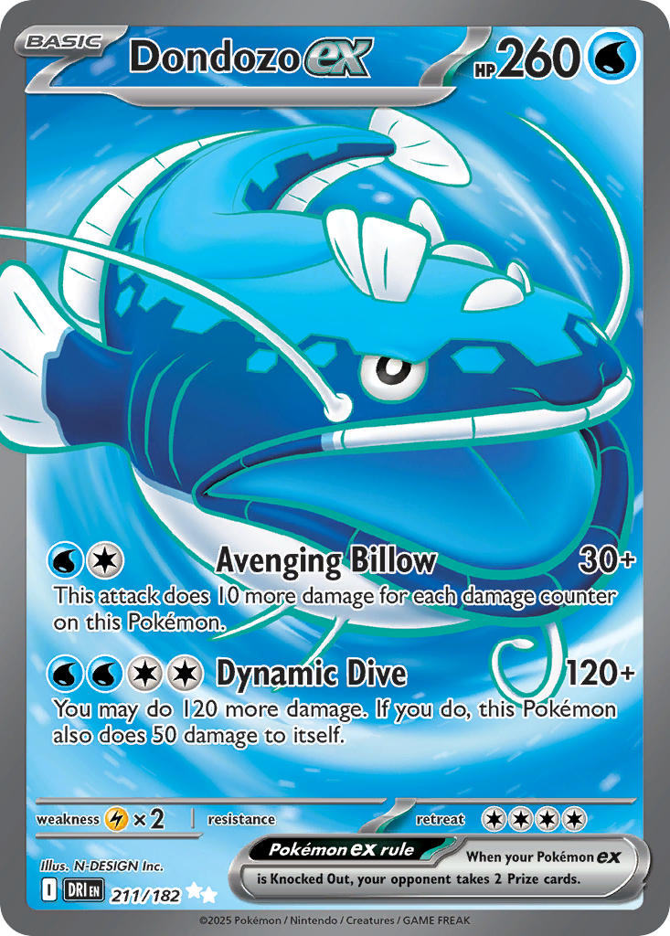 (211/182) Pokemon TCG Destined Rivals Single: Dondozo ex   Ultra Rare