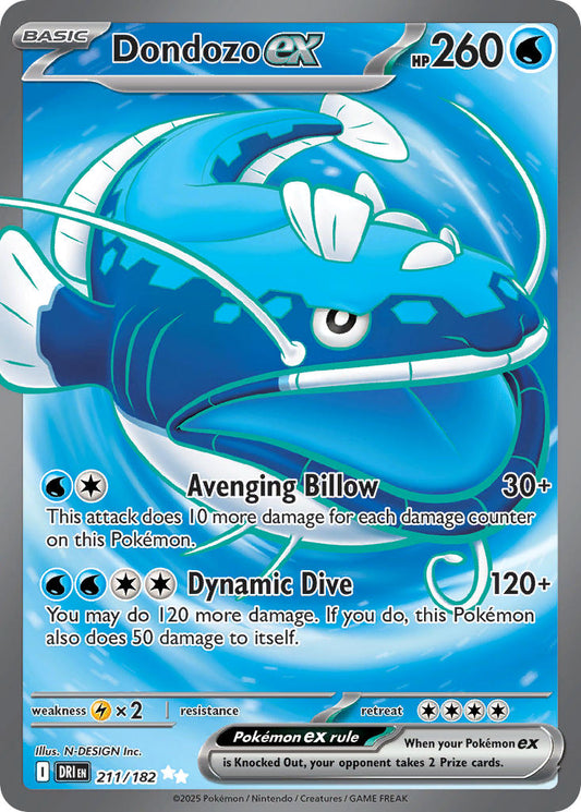 (211/182) Pokemon TCG Destined Rivals Single: Dondozo ex   Ultra Rare