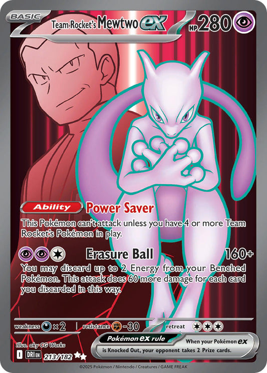(213/182) Pokemon TCG Destined Rivals Single: Team Rocket's Mewtwo ex   Ultra Rare