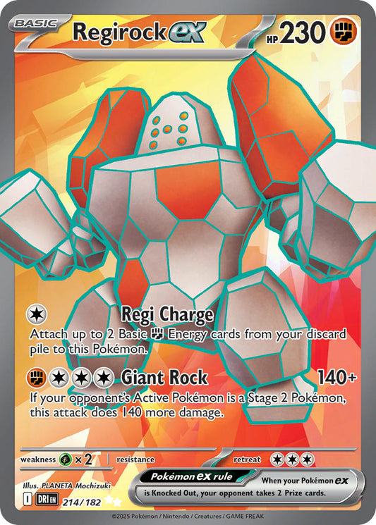 (214/182) Pokemon TCG Destined Rivals Single: Regirock ex   Ultra Rare