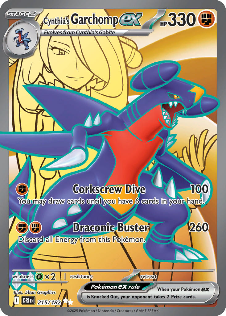 (215/182) Pokemon TCG Destined Rivals Single: Cynthia's Garchomp ex   Ultra Rare