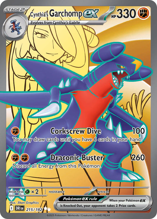 (215/182) Pokemon TCG Destined Rivals Single: Cynthia's Garchomp ex   Ultra Rare