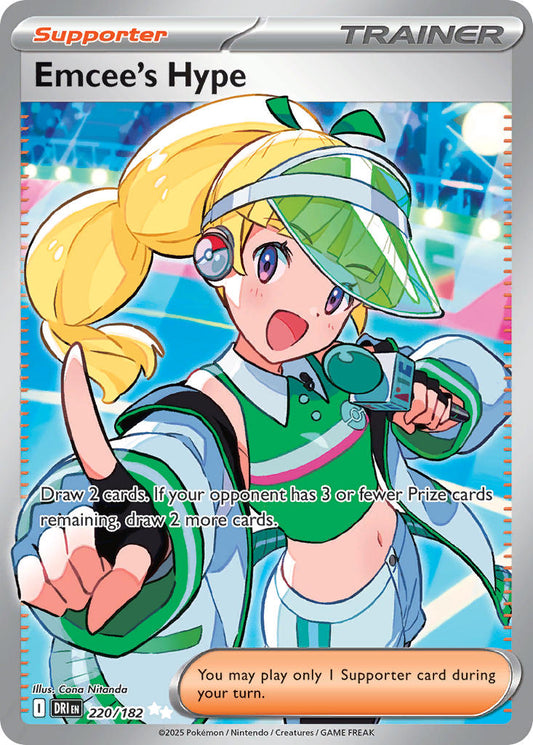 (220/182) Pokemon TCG Destined Rivals Single: Emcee's Hype  Ultra Rare