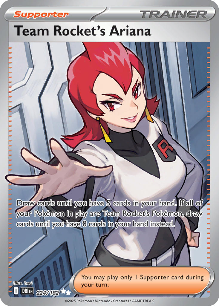 (224/182) Pokemon TCG Destined Rivals Single: Team Rocket's Ariana  Ultra Rare