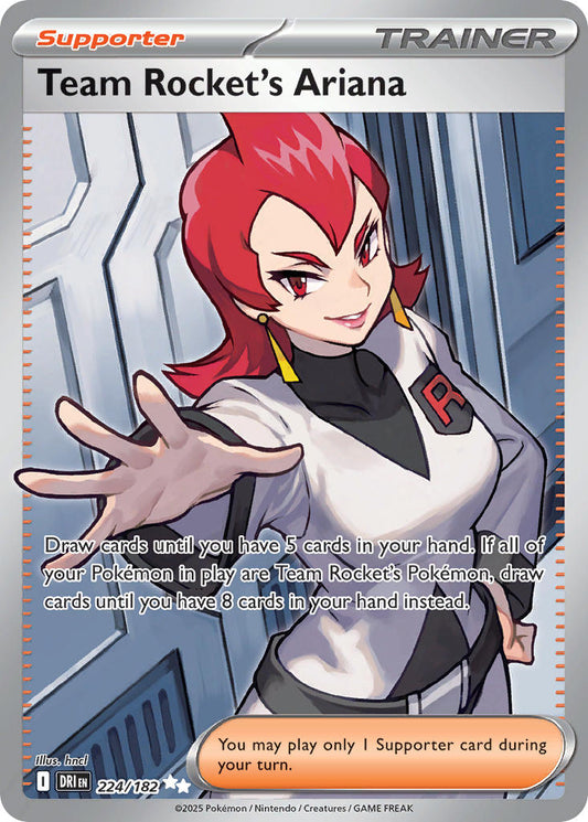 (224/182) Pokemon TCG Destined Rivals Single: Team Rocket's Ariana  Ultra Rare