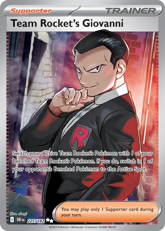 (225/182) Pokemon TCG Destined Rivals Single: Team Rocket's Giovanni  Ultra Rare