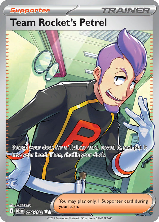 (226/182) Pokemon TCG Destined Rivals Single: Team Rocket's Petrel  Ultra Rare