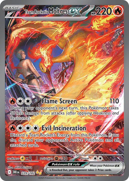 (229/182) Pokemon TCG Destined Rivals Single: Team Rocket's Moltres ex   Special Illustration Rare
