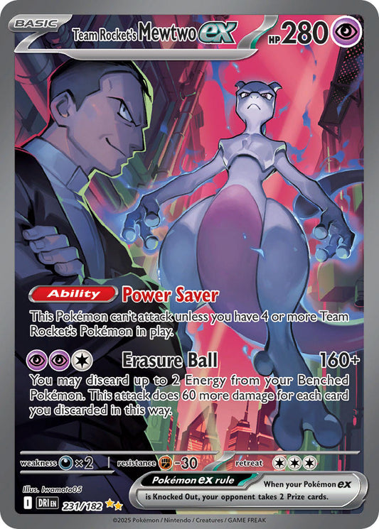 (231/182) Pokemon TCG Destined Rivals Single: Team Rocket's Mewtwo ex   Special Illustration Rare