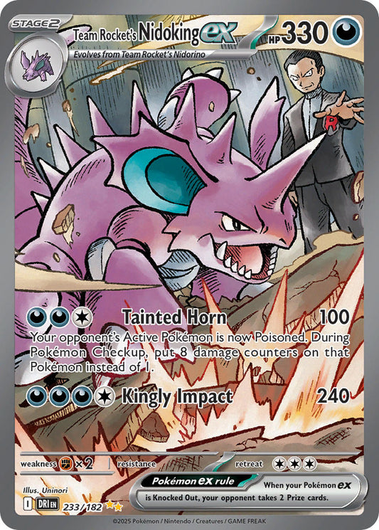 (233/182) Pokemon TCG Destined Rivals Single: Team Rocket's Nidoking ex   Special Illustration Rare
