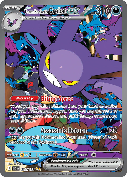 (234/182) Pokemon TCG Destined Rivals Single: Team Rocket's Crobat ex   Special Illustration Rare