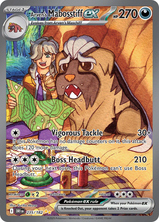 (235/182) Pokemon TCG Destined Rivals Single: Arven's Mabosstiff ex   Special Illustration Rare