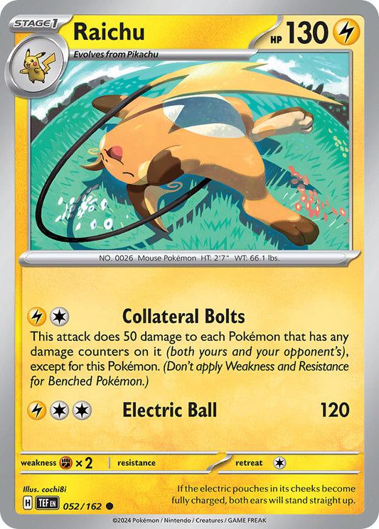 (052/162) Pokemon TCG Temporal Forces Single: Raichu   Common