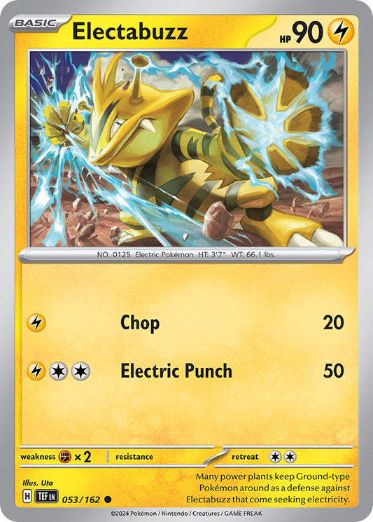 (053/162) Pokemon TCG Temporal Forces Single: Electabuzz  Reverse Holo Common
