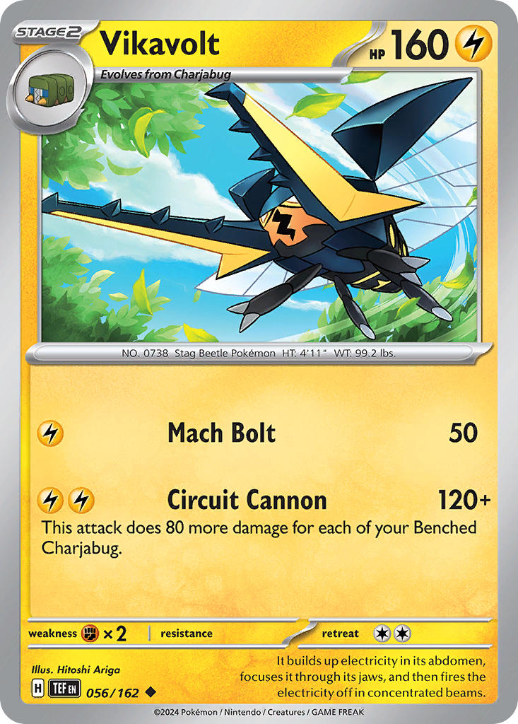 (056/162) Pokemon TCG Temporal Forces Single: Vikavolt   Uncommon